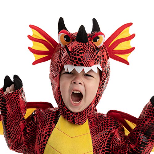 Spooktacular Creations Child Red Dragon Costume for Halloween Trick or Treating Dinosaur Dress-up Pretend Play. (Small ( 5 – 7 yrs))