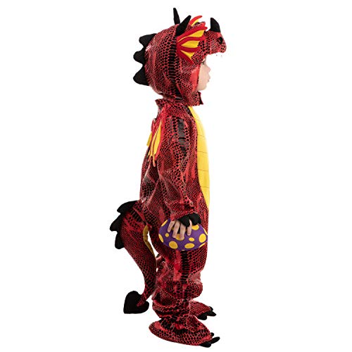 Spooktacular Creations Child Red Dragon Costume for Halloween Trick or Treating Dinosaur Dress-up Pretend Play. (Small ( 5 – 7 yrs))