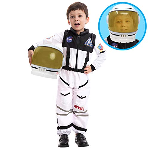 Spooktacular Creations Disfraz de piloto de Astronauta de la NASA con Casco de Visera móvil para niños (Large)