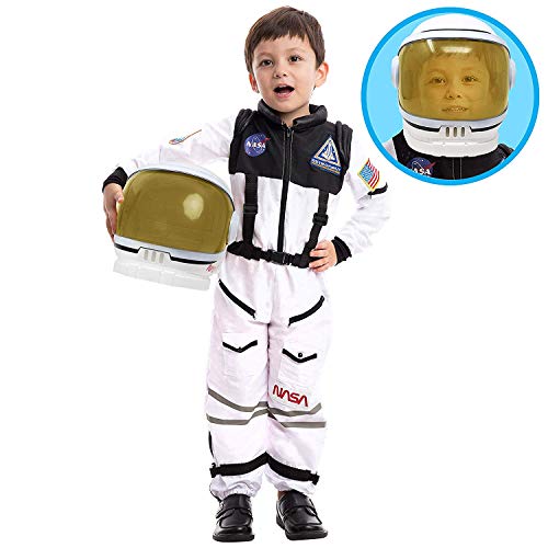 Spooktacular Creations Disfraz de piloto de Astronauta de la NASA con Casco de Visera móvil para niños (Toddler)