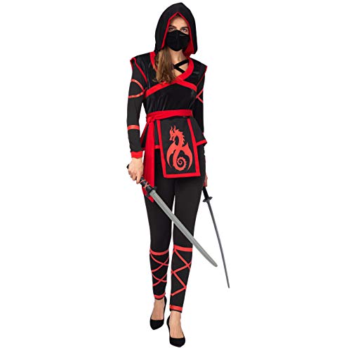 Spooktacular Creations Halloween Ninja Warrior Costume for Women with Ninja Mask (Small ( 5 – 7 yrs))