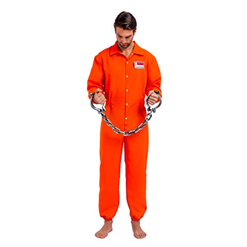 Spooktacular Creations Prisoner Jumpsuit Disfraz de carcelero con Etiqueta de Nombre de la prisión Naranja escapada - Naranja - Small