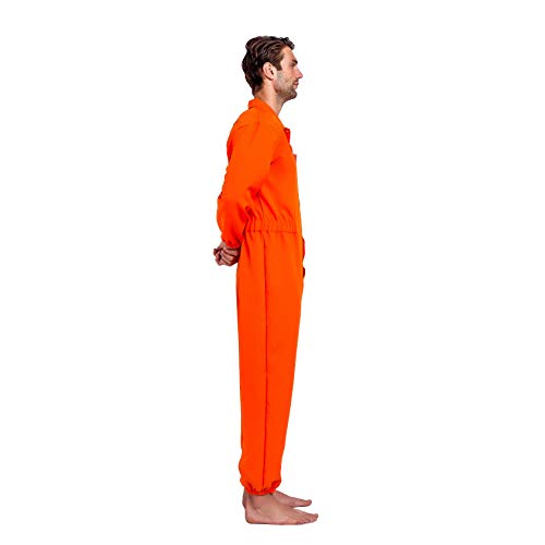 Spooktacular Creations Prisoner Jumpsuit Disfraz de carcelero con Etiqueta de Nombre de la prisión Naranja escapada - Naranja - Small