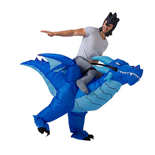 Spooktacular Creations Riding a Dragon Deluxe Disfraz Inflable - Azul -