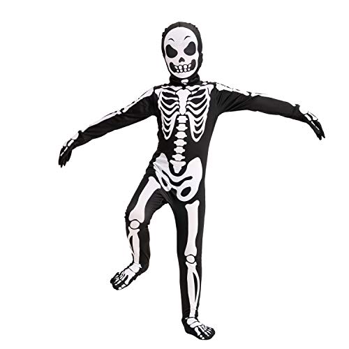 Spooktacular Creations Second Skin Child Skin Skeleton Costume for Halloween Trick-or-Treating (Medium ( 8- 10 yrs))