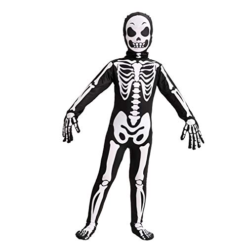 Spooktacular Creations Second Skin Child Skin Skeleton Costume for Halloween Trick-or-Treating (Medium ( 8- 10 yrs))