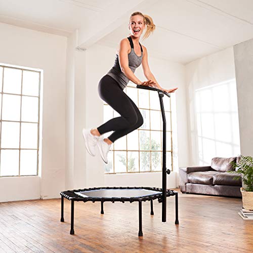 SportPlus Trampolín Fitness con Mango Regulable – Cama Elástica para Adultos