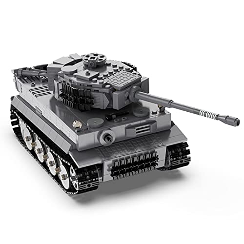 SPRING2014 CADA C61071W - Tanque de ingeniería, modelo militar de tigre WW2 con mando a distancia, 925 piezas, soporte militar con bloques de sujeción, compatible con Lego Technic