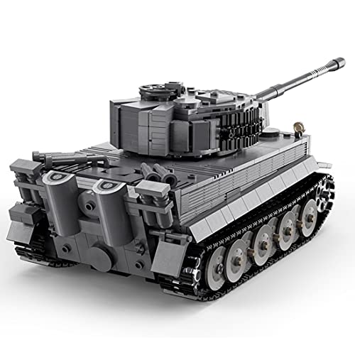 SPRING2014 CADA C61071W - Tanque de ingeniería, modelo militar de tigre WW2 con mando a distancia, 925 piezas, soporte militar con bloques de sujeción, compatible con Lego Technic