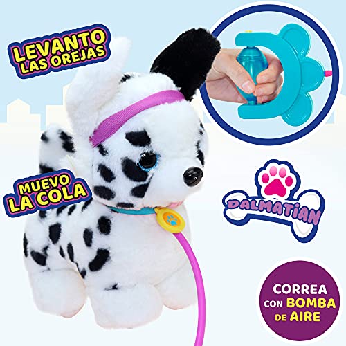 Sprint - Dálmata de peluche, Correa con bomba de aire, Dálmata perrito de juguete con sonido, Levanta orejas y colita, Perritos de juguete que andan, A partir de los 18 meses, Incluye pilas (46677)