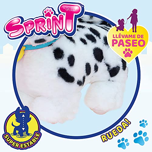 Sprint - Dálmata de peluche, Correa con bomba de aire, Dálmata perrito de juguete con sonido, Levanta orejas y colita, Perritos de juguete que andan, A partir de los 18 meses, Incluye pilas (46677)