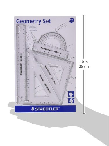 STAEDTLER Mars 569 PB4-0 Set de reglas y transportador para dibujo técnico