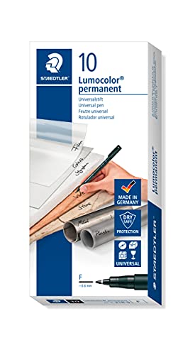 Staedtler Rotuladores permanentes de punta fina Lumocolor. Caja con 10 uds 318-9