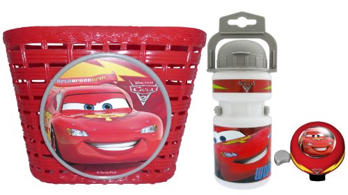 Stamp Cars Combo Basket, Drinking Bottle and Bell, Niños, Rojo, 3+