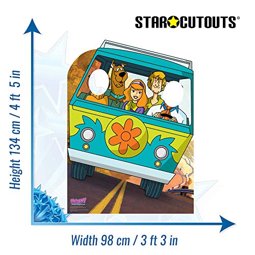 STAR CUTOUTS SC1357 Scooby Doo-Máquina misteriosa de cartón para Furgoneta, Ideal para Fiestas temáticas, Fans y Eventos de 134 cm de Alto, Multicolor