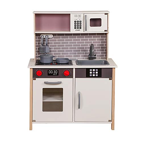 Star Ibaby Cocina de Juguete Infantil - Cocina de Madera con luz y Sonido con Accesorios - Altura 90 CM