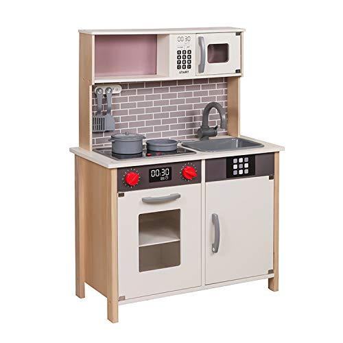 Star Ibaby Cocina de Juguete Infantil - Cocina de Madera con luz y Sonido con Accesorios - Altura 90 CM