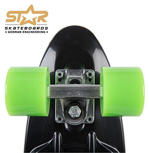 Star-Skateboards-60-RT-01-BKGN - Monopatín, Color Negro y Verde