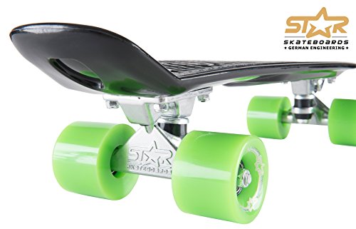 Star-Skateboards-60-RT-01-BKGN - Monopatín, Color Negro y Verde