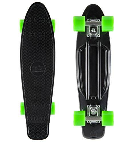 Star-Skateboards-60-RT-01-BKGN - Monopatín, Color Negro y Verde