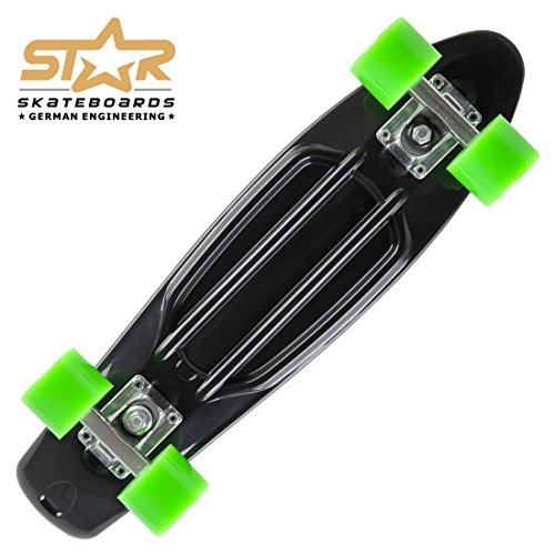 Star-Skateboards-60-RT-01-BKGN - Monopatín, Color Negro y Verde