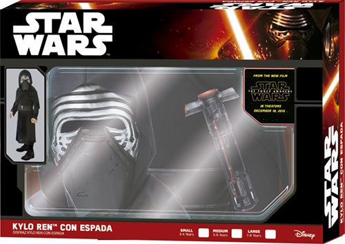 Star Wars - Disfraz de Kylo REN + Espada con Cruz para niños (Rubie'S 620514-L)