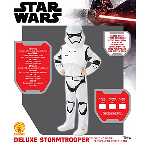 Star Wars - Disfraz de Stormtrooper, Episode 7, Deluxe, para niños (Rubie'S 620268-L)