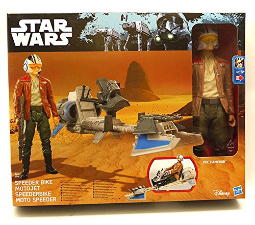 Star Wars E7 Ultimate Deluxe Figura Poe Dameron con moto Speeder