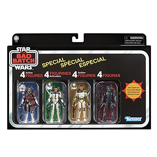 Star Wars La colección Vintage - The Bad Batch - Empaque Especial de 4 Figuras a Escala de 9,5 cm - Edad: a Partir de 4 años