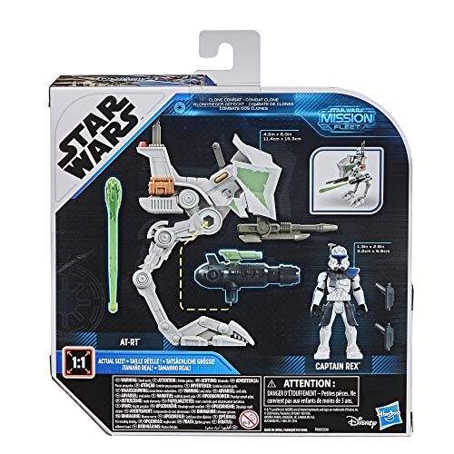 Star Wars Mission Fleet Expedition Class Capitán Rex Clone Combat Figura y vehículo de 6 cm, Juguetes para niños de 4 años en adelante