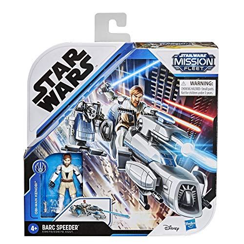 Star Wars Mission Fleet Expedition Class OBI-WAN Kenobi Jedi Speeder Chase Figura y vehículo de 6 cm, Juguetes para niños de 4 años en adelante