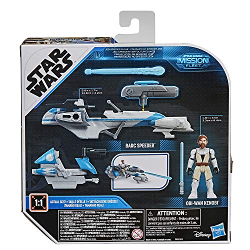 Star Wars Mission Fleet Expedition Class OBI-WAN Kenobi Jedi Speeder Chase Figura y vehículo de 6 cm, Juguetes para niños de 4 años en adelante