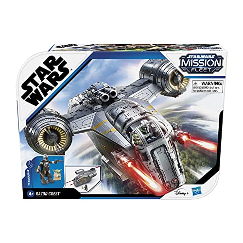 Star Wars Mission Fleet Mandalorian The Child Razor Crest Outer Rim Run Figura de acción de 6 cm y vehículo, Multicolor (Hasbro F0589)