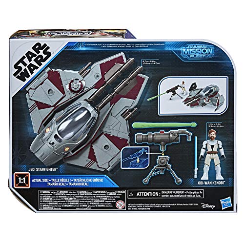 Star Wars Mission Fleet Stellar Class OBI-WAN Kenobi - Figura y vehículo de Caza Jedi, 6 cm, para niños a Partir de 4 años