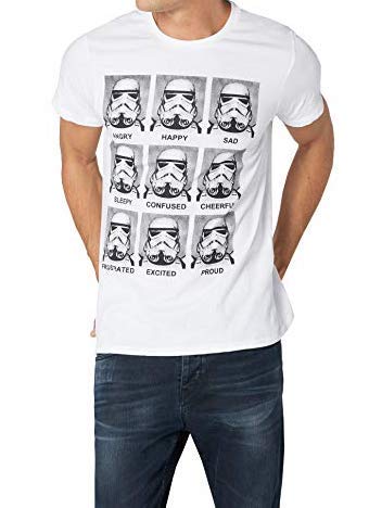 Star Wars Trooper Emotions - Camiseta para Hombre, Color Blanc, Talla L/L