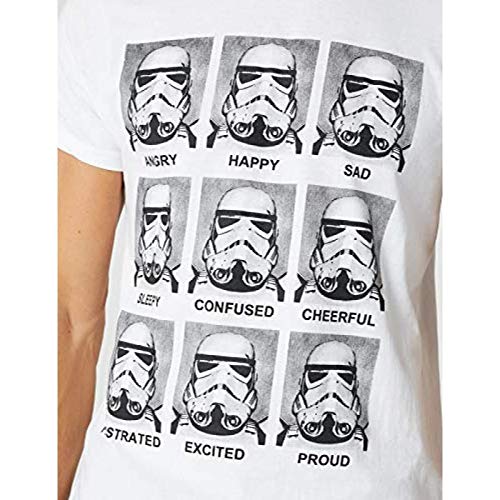 Star Wars Trooper Emotions - Camiseta para Hombre, Color Blanc, Talla L/L