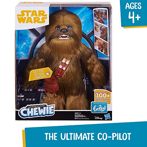 Star Wars última copiloto chewie interactiva de juguete de felpa, las combinaciones 100+ sonido y movimiento estándar marrón