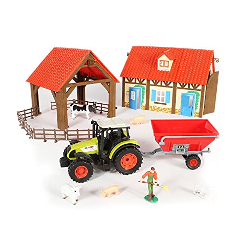 STARLUX Starluxx –  – Paquete de Regalo, Completo Granja con Tractor claas y Accesorios