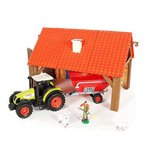 STARLUX Starluxx –  – Paquete de Regalo, Completo Granja con Tractor claas y Accesorios