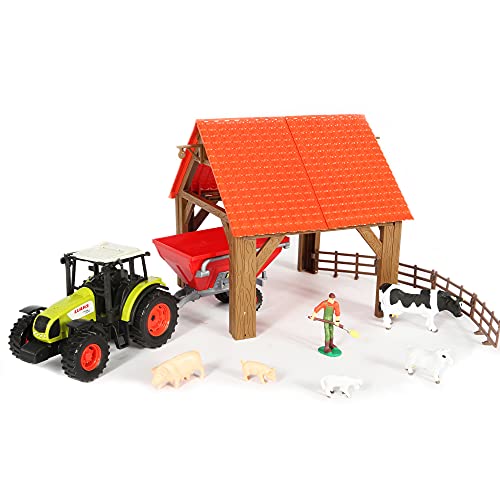 STARLUX Starluxx –  – Paquete de Regalo, Completo Granja con Tractor claas y Accesorios