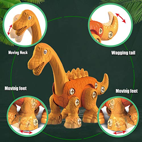 STAY GENT Dinosaurios Juguetes con Taladro Eléctrico para Niños 3 Packs DIY Dinosaurio Educativo Juguete con Juego Construccion Puzzle Stem Regalo para Chicos Chicas Niñas 3 4 5 6 7 Años