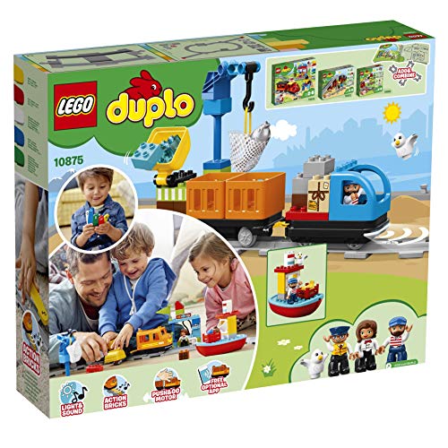 Steinchenwelt Duplo® 10872 - Puente ferroviario y rieles + 10875 tren de mercancías