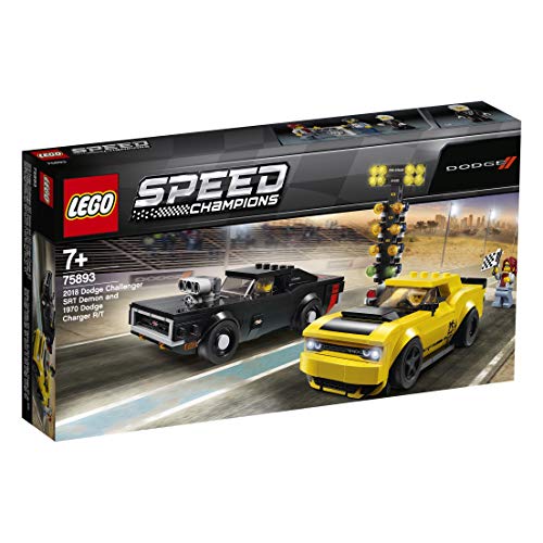 Steinchenwelt Juego de 2 coches de carreras Lego Speed Champions 75891 Chevrolet Camaro ZL1 + 75893 2018 Dodge Challenger SRT Demon y 1970 Dodge Charger R/T