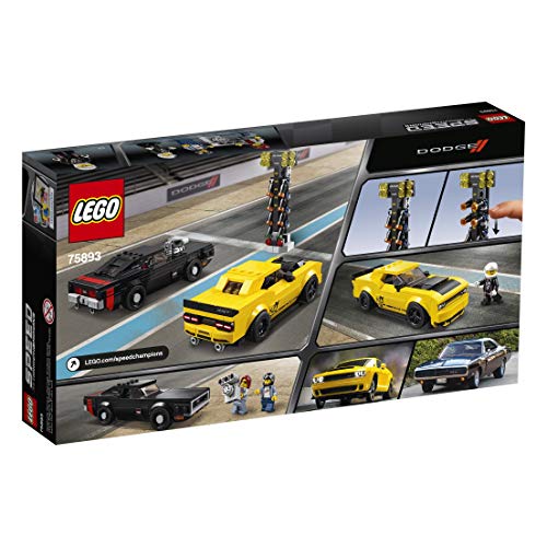 Steinchenwelt Juego de 2 coches de carreras Lego Speed Champions 75891 Chevrolet Camaro ZL1 + 75893 2018 Dodge Challenger SRT Demon y 1970 Dodge Charger R/T