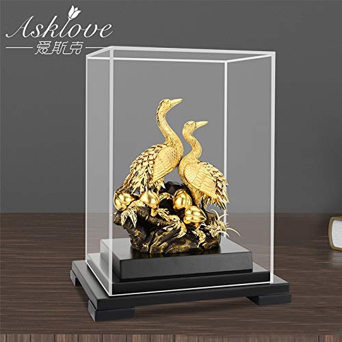 Stephen Statues & Sculptures - Chinese Lucky Ornament Gold Leaf Red-Crowned Crane Statues Sculptures Send Elder Blessing Longevity Gift Gold Foil Crafts Mascot - by 1 PCs