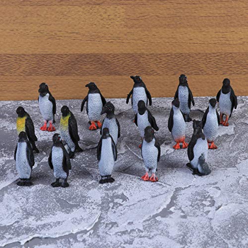 STOBOK 16 Piezas Figuras de Pingüino Realistas Figuras de Pingüino Juguetes Toppers de Pastel de Cumpleaños Juguetes de Aprendizaje Educativo para Niños