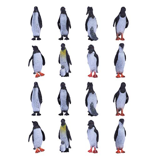 STOBOK 16 Piezas Figuras de Pingüino Realistas Figuras de Pingüino Juguetes Toppers de Pastel de Cumpleaños Juguetes de Aprendizaje Educativo para Niños