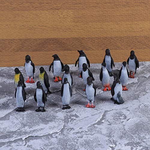 STOBOK 16 Piezas Figuras de Pingüino Realistas Figuras de Pingüino Juguetes Toppers de Pastel de Cumpleaños Juguetes de Aprendizaje Educativo para Niños