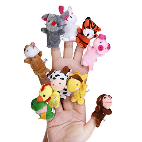 STOBOK 18 Piezas de Marionetas de Dedo de Tela Set 12 Animales 6 Personas Muñecas Marionetas de Mano Granja Accesorios Educativos Juguetes para Niños Niños