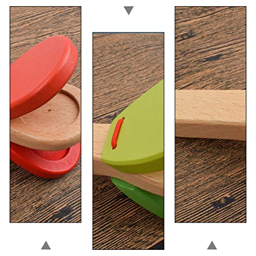 STOBOK 3 Unids Niños Castañuelas Instrumento Musical Juguete Niños Pequeños Percusión Clap Board Hand Clapper Matracas Música Juguetes Educativos para Niños Color Aleatorio